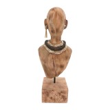 Cumpara ieftin Statueta Ebia bust din lemn de mango si metal in nuanta naturala 17x12.5x44 cm