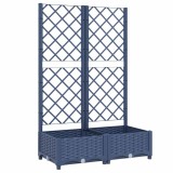 Cumpara ieftin Jardiniera de gradina cu spalier, albastru-gri, 80x40x121,5 cm, PP
