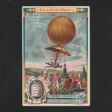 Reclama Litografie &quot;Die Luftschiffahrt - Primul Balonului echipat cu parasuta 1785&quot; 1900