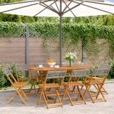 Set 8 Scaune Gradina Pliabile Gri Poliratan Lemn Masiv Acacia, Exterior, Rezistente, 41x52.5x80 cm