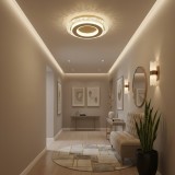 Lustra LED AGOL Petito, 29W, Diametru 20cm, Lumina Calda/Neutra/Rece, Auriu, Metal si Acril