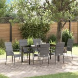 VidaXL Set de masă pentru grădină 7 pcs Gri Rattan poli