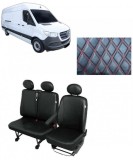 Huse Scaune Piele Eco Mercedes Sprinter 2018-2025, 3 Locuri (2+1) ALM, Premium, Compatibile Airbag