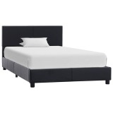 Cumpara ieftin Cadru de pat, negru, 90x200 cm, piele ecologica