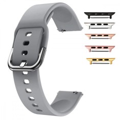 Curea silicon, compatibila Apple Watch 9|8|7|6|5|4|3|2|1 Series, 41mm|40mm|38mm, Shark Gray
