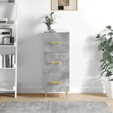 Servantă, gri beton, 34,5x34x90 cm, lemn compozit