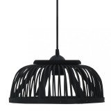 Lampă suspendată, negru, 30x12 cm, bambus, 40 W, semicerc, E27