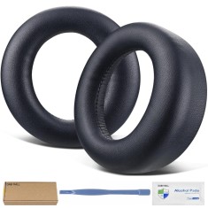 Set 2 bureti pentru casti Sony PlayStation 5 PULSE 3D Wireless (PS5 Model 2020) - Negru - Spuma cu memorie - Piele ecologica
