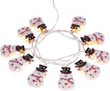 Instalatie LED de Craciun cu oameni de zapada, 10 LED, alb cald, 1,35 m