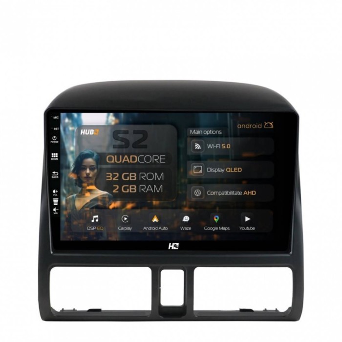 Navigatie Honda CRV (1998-2005) 2GB RAM Android 13 GPS Wi-FI Carplay Android Auto USB Bluetooth Radio Waze Touchscreen 9 inch