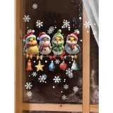 Cumpara ieftin Sticker/Autocolant Craciun cu Pasari si Fulgi 30x40cm - 188565