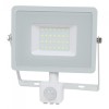 Reflector led smd 30w 6400k ip44 cu senzor miscare - alb, V-TAC