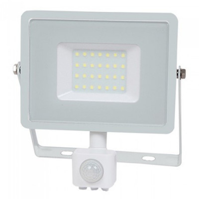 Reflector Led Smd 30w 6400k Ip44 Cu Senzor Miscare - Alb foto