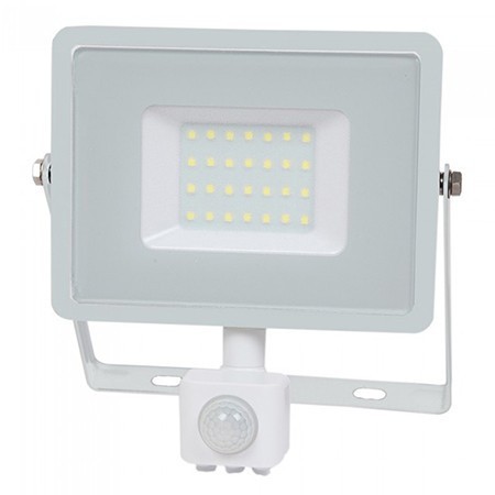 Reflector Led Smd 30w 6400k Ip44 Cu Senzor Miscare - Alb