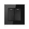 Intrerupator Dublu Cap Scara Cu Panou Din Sticla Securizata Techstar&reg; TGS 01, 220V, 16A, 86 X 86 Mm, Negru, cu 2 Module