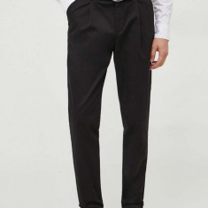 Michael Kors pantaloni barbati, culoarea negru, drept