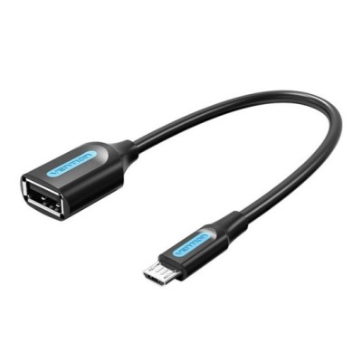 Adaptor Micro-USB la USB 2.0, cu Functia OTG, 480Mbps, 0.15m - Vention (CCUBB) - Black foto