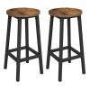 Set 2 scaune de bucatarie/bar, Artool, pal si otel, maro rustic, negru, 32x65 cm, Leobert
