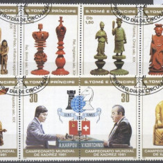 Sao Tome e Principe 1981 Chess, strip x 2, used AL.060