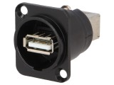 Adaptor USB A la USB B CLIFF CP30114, Metalic, USB 2.0, Montare Pe Panou