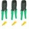 Set 3 clesti de sertizare cablu de retea, mufe LAN RJ45 RJ12 RJ11 cu cutite de taiere incluse