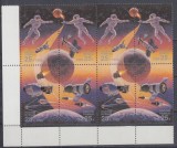 URSS RUSIA 1992 COSMOS BLOC DE 4 TIMBRE+VINIETE MNH, Nestampilat