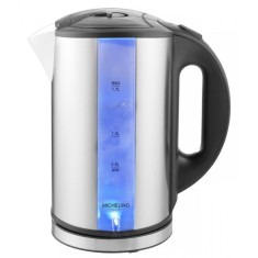 Fierbator electric MICHELINO 74320, 2200W, 1.7 litri, otel inoxidabil, pereti dubli, iluminare LED