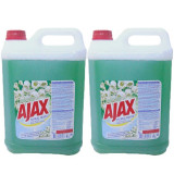 2 x Ajax 5L Flowers of Spring, Floral Fiesta, Solutie pentru geamuri, 2 x 5000ml