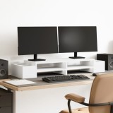 VidaXL Suport monitor cu depozitare, alb, 100x27x15 cm, lemn prelucrat