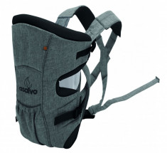 Marsupiu bidirectional Asalvo Baby Carrier Grey Melange foto