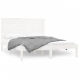 Cumpara ieftin Cadru de pat, alb, 160x200 cm, lemn masiv