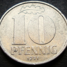 Moneda 10 PFENNIG RDG - GERMANIA DEMOCRATA, anul 1971 *cod 3465 A