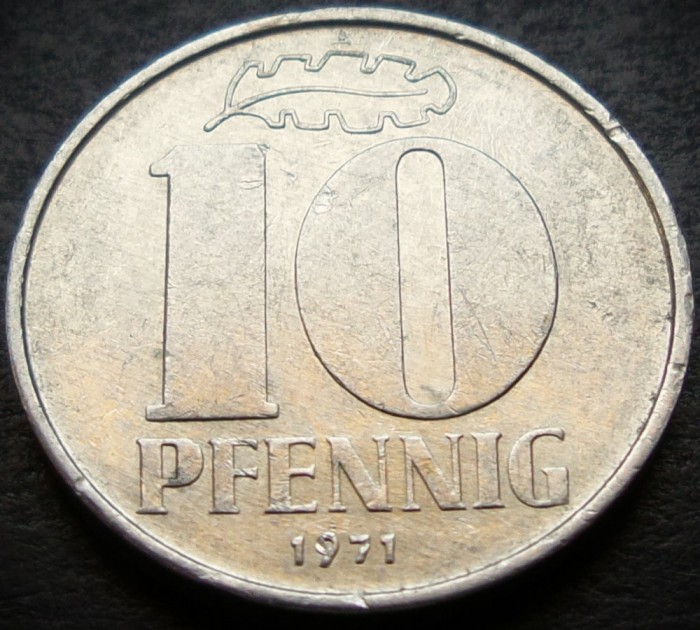 Moneda 10 PFENNIG RDG - GERMANIA DEMOCRATA, anul 1971 *cod 3465 A