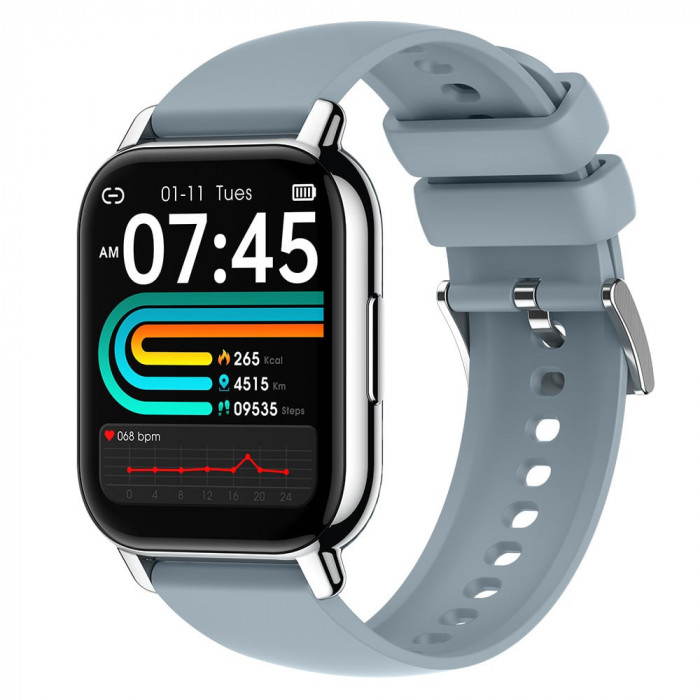 Smartwatch TIO Ritm cardiac Pedometru Apeluri Bluetooth iOS si Android