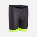 Pantalon scurt ciclism 7-13 ani 500 Negru și galben Copii