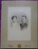 Fotografie tip CDV, barbat si femeie, sfarsit de secol XIX