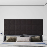VidaXL Panouri perete 12 buc. negru, 30x30 cm piele ecologică, 1,08 m&sup2;