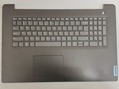Carcasa superioara cu tastatura palmrest Laptop, Lenovo, V17 G2 ITL Type 82NX, AP26A000110, EC21N000510, HS760, iluminata, fingerprint, Iron Grey, lay foto