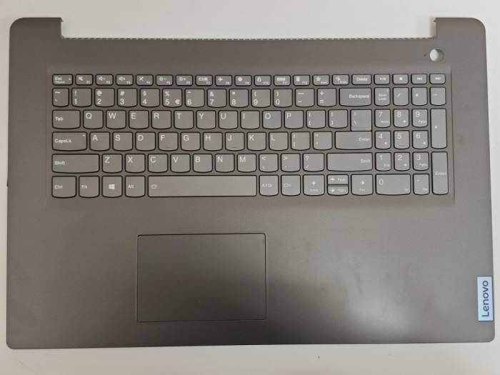 Carcasa superioara cu tastatura palmrest Laptop, Lenovo, V17 G2 ITL Type 82NX, AP26A000110, EC21N000510, HS760, iluminata, fingerprint, Iron Grey, lay