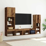 VidaXL Cabinet TV 4 pcs Lemn vechi 40.5 x 30 x 102 cm Lemn compozit