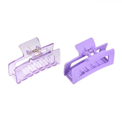 Set Clame Păr Femei, Dreptunghiulare, Lila, 8.5 cm, 2 Bucăți foto