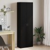 VidaXL Dulap de birou Negru Stejar 60 x 32 x 190 cm, făcut din lemn stratificat.
