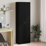 VidaXL Dulap de birou Negru Stejar 60 x 32 x 190 cm, făcut din lemn stratificat.