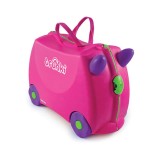 Valiza pentru copii Ride-On Trixie Trunki, Roz, 46 cm