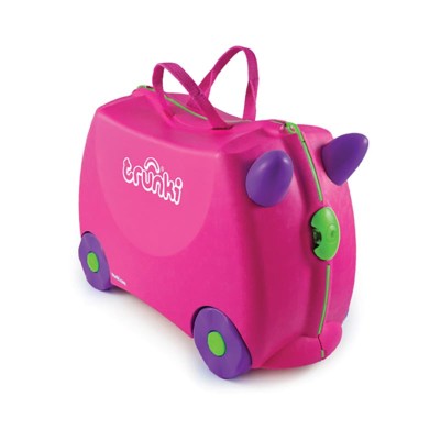 Valiza pentru copii Ride-On Trixie Trunki, Roz, 46 cm foto