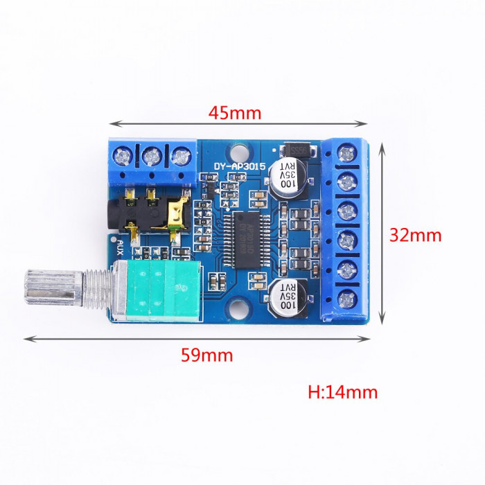 Aplificator digital DY-AP3015 DC 8-24V 30W * 2 Clasa D Stereo