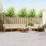 vidaXL Set de canapele de exterior cu pernă 7 pcs Natural și Crem 3367238