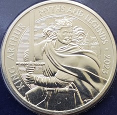 5 pounds 2023 Marea Britanie, King Arthur, Bunc, Coincard, km#2371