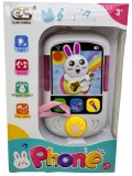 Telefon interactiv copii Iepuras cu muzica si lumini jucarie educativa cu functie de inregistrare redare