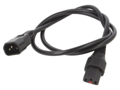 Cablu Blocare IEC LOCK 1m Negru C13-C14 foto